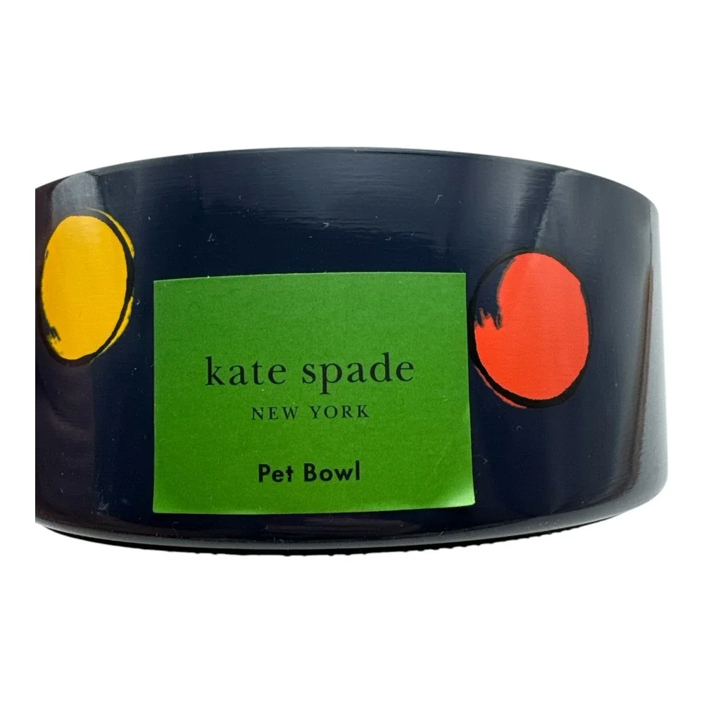 Kate Spade Watercolor Dot Pet Dog Bowl ~ 16 oz Non-Slip ~ NWT